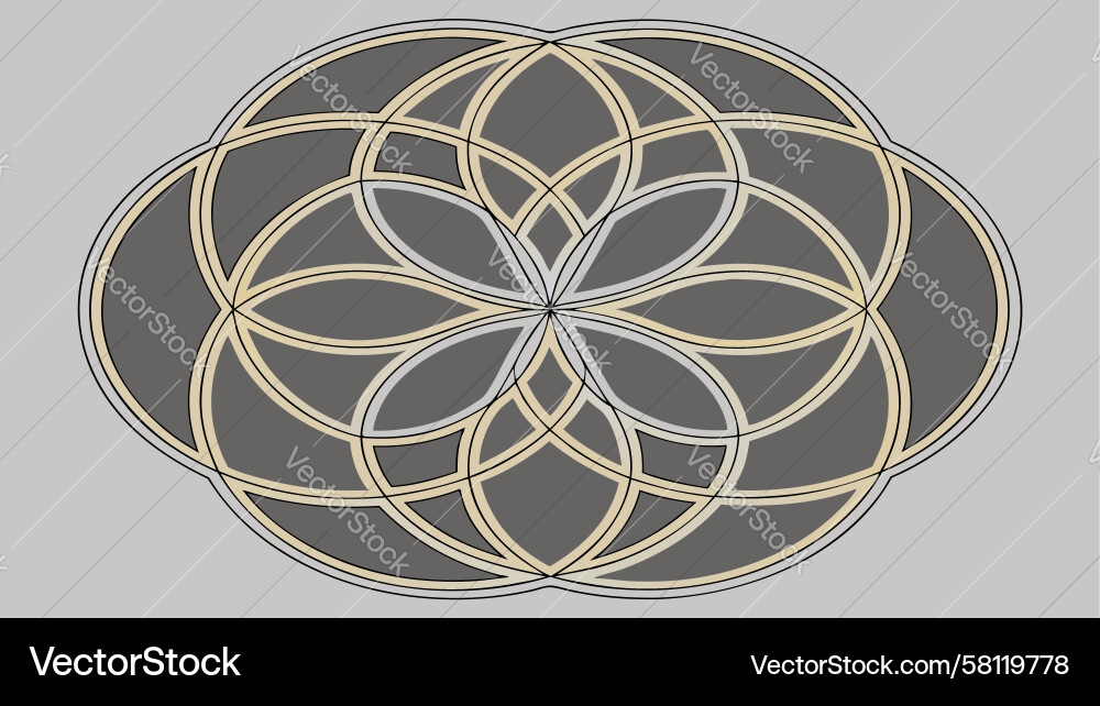 Interlocking Circles Abstract Pattern Vector Image
