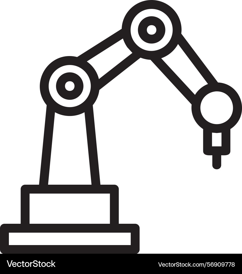 Robotics arm linear style icon design Vector Image