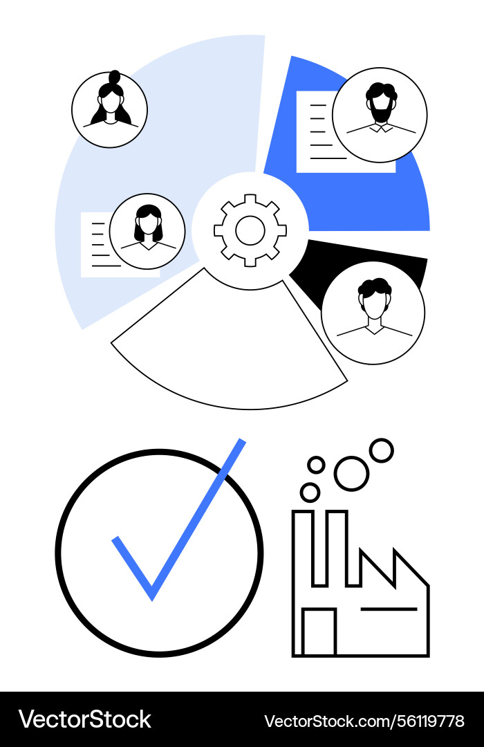 Team collaboration with workflow automation Team collaboration with workflow automation vector image