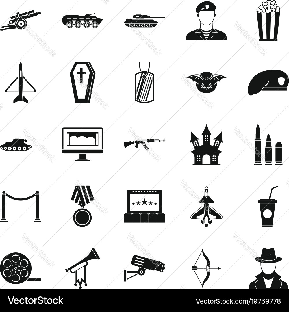 Trouper icons set simple style Vector Image
