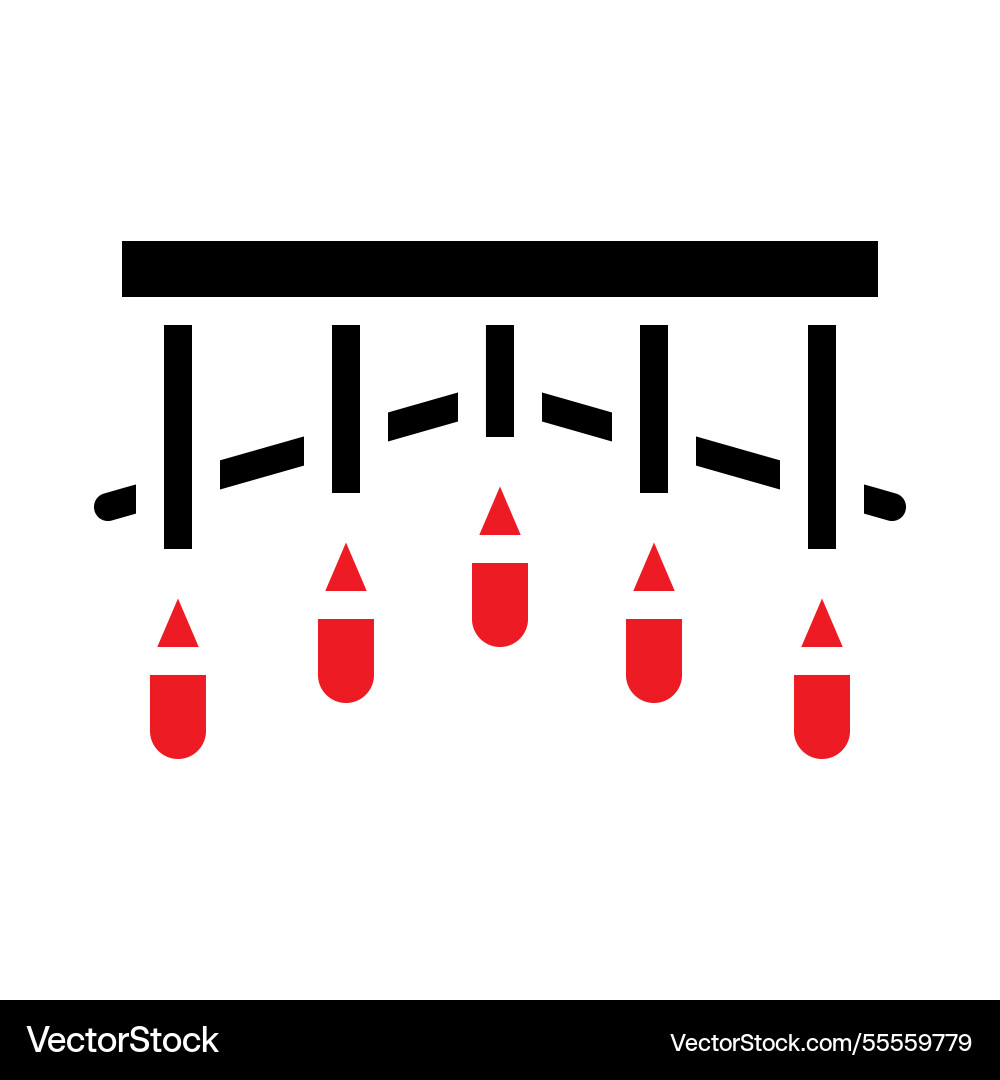 Abstract installation with dropping red elements Abstract installation with dropping red elements Vector Image