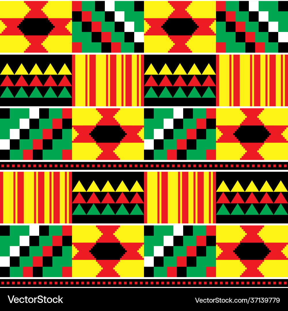 African Kente Mud Cloth Pattern Vector Image