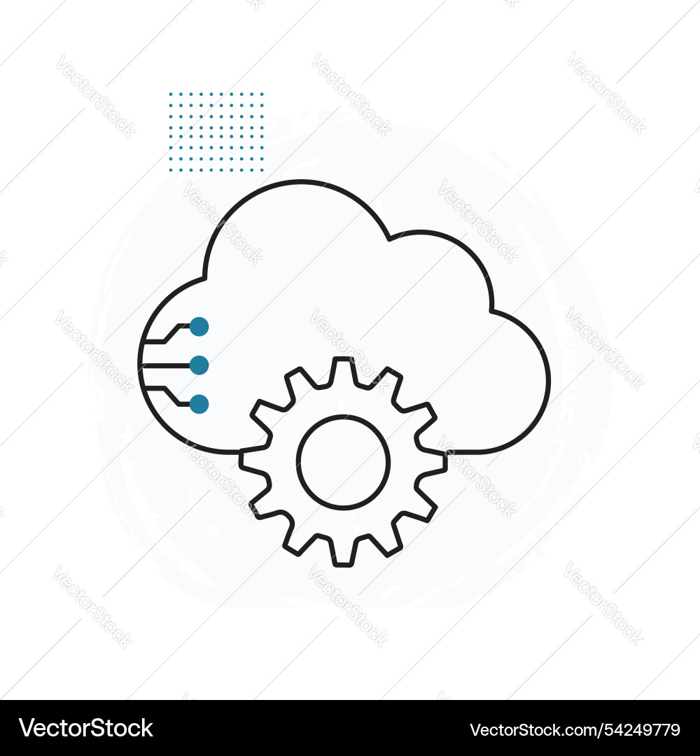 Ai-powered cloud computing automation icon design Ai-powered cloud computing automation icon design vector image