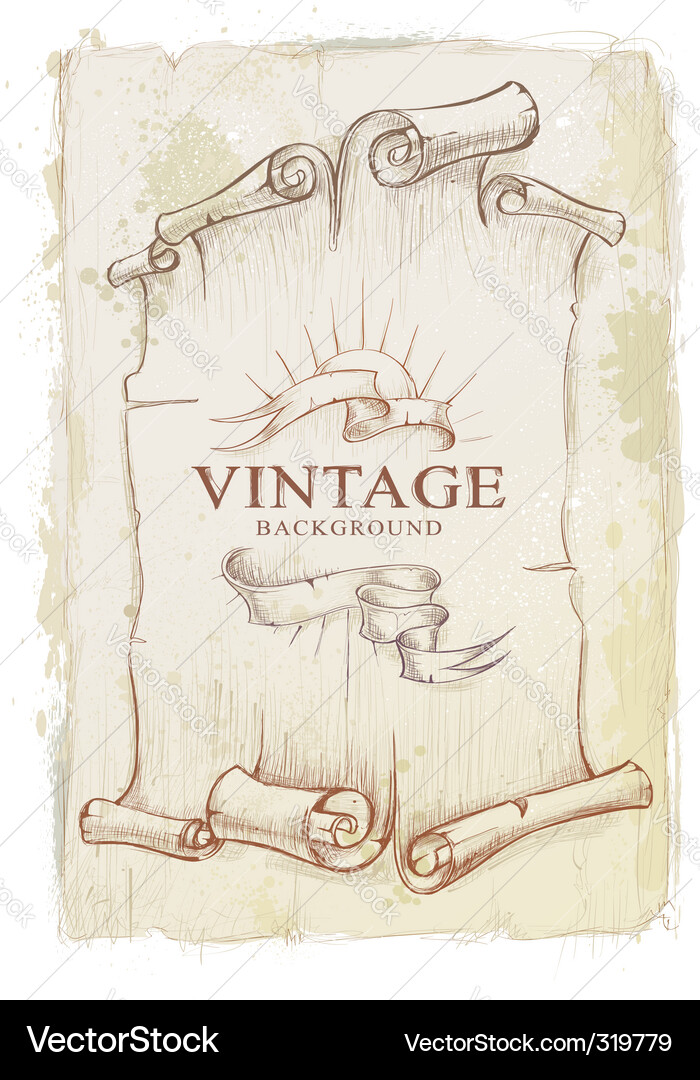Antique Scroll Background Vector Image