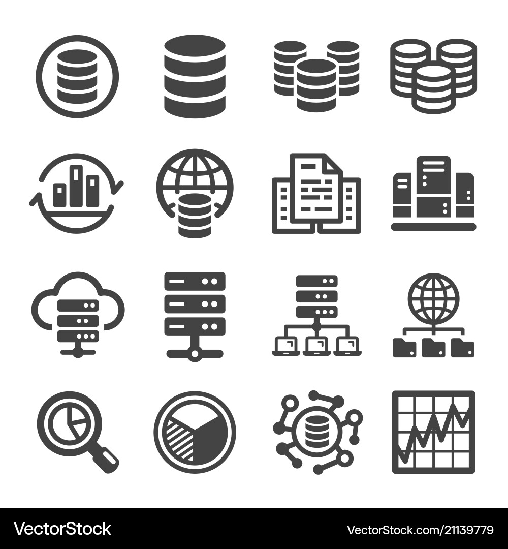 Big Data Icon Set vector image