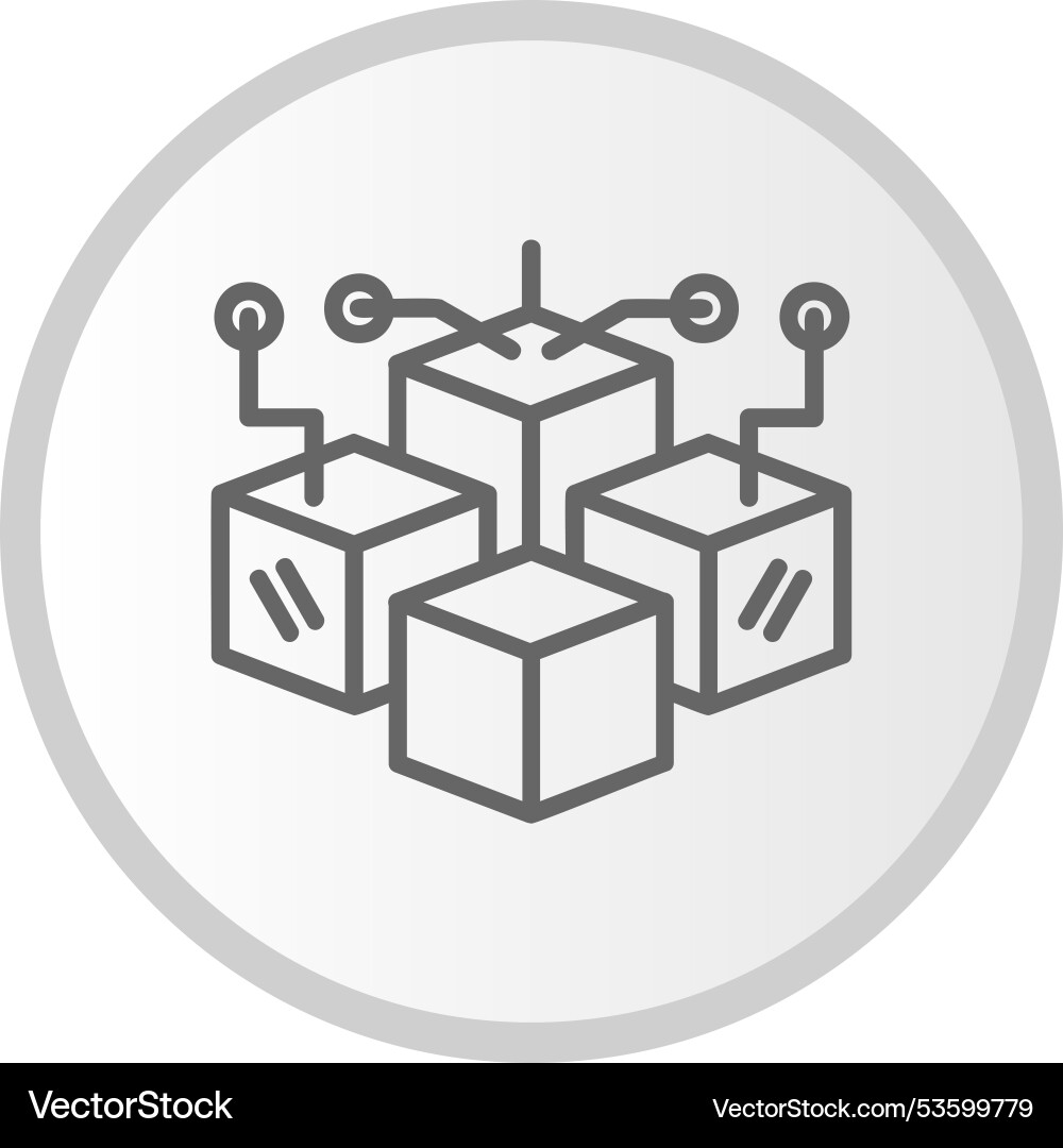 Database line circle grey icon Vector Image