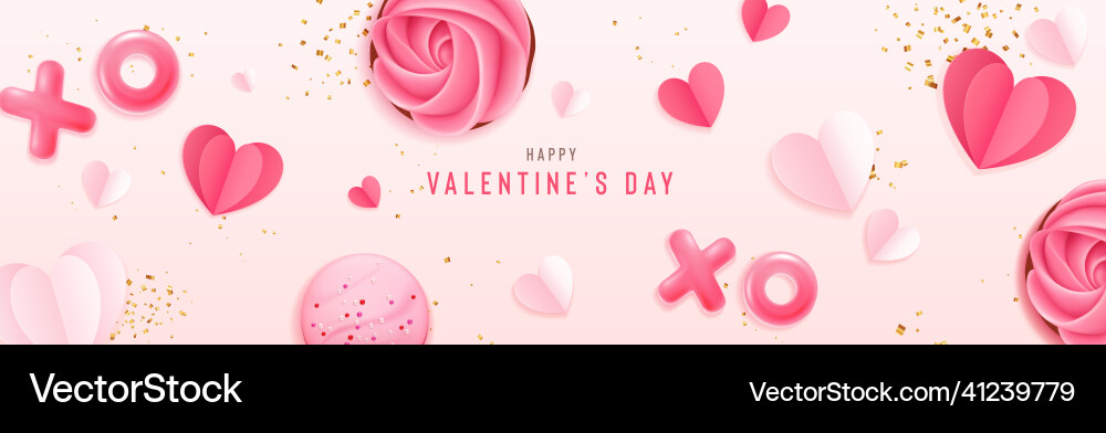 Happy valentines day poster holiday Happy valentines day poster holiday vector image