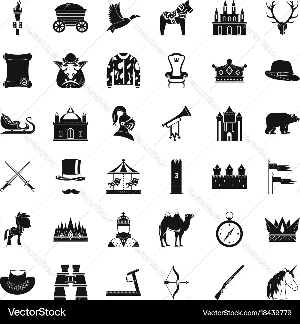 Hunting icons set simple style Vector Image