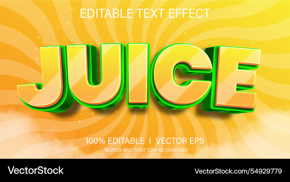 Juice text effect with modern style design Juice text effect with modern style design vector image