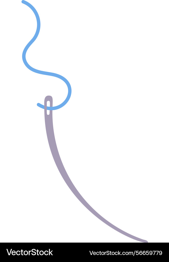 Needle thread loop design element Vector Image