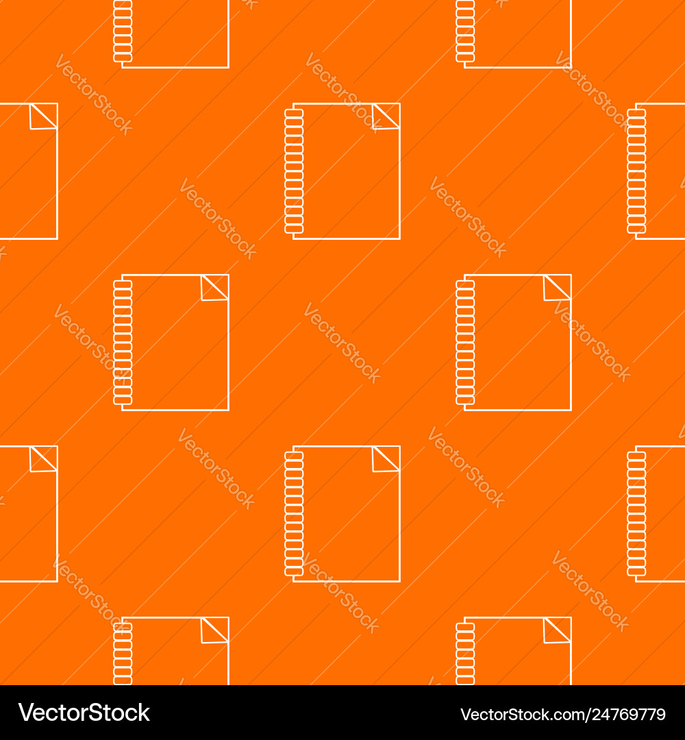 Notebook pattern orange Notebook pattern orange vector image