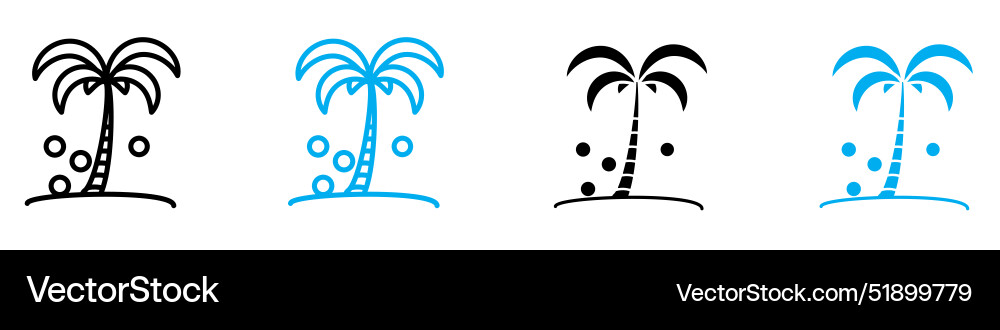 Palm tree icon set collection for web Vector Image