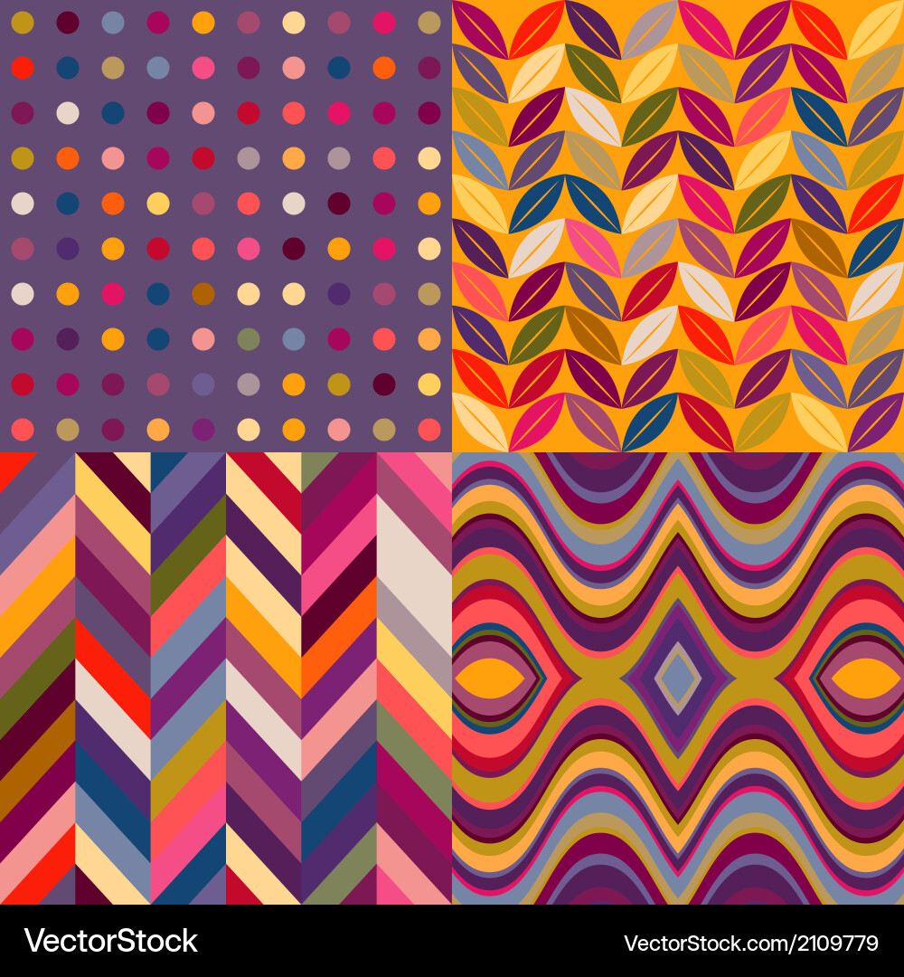 Retro Wavy Abstract Patterns vector image