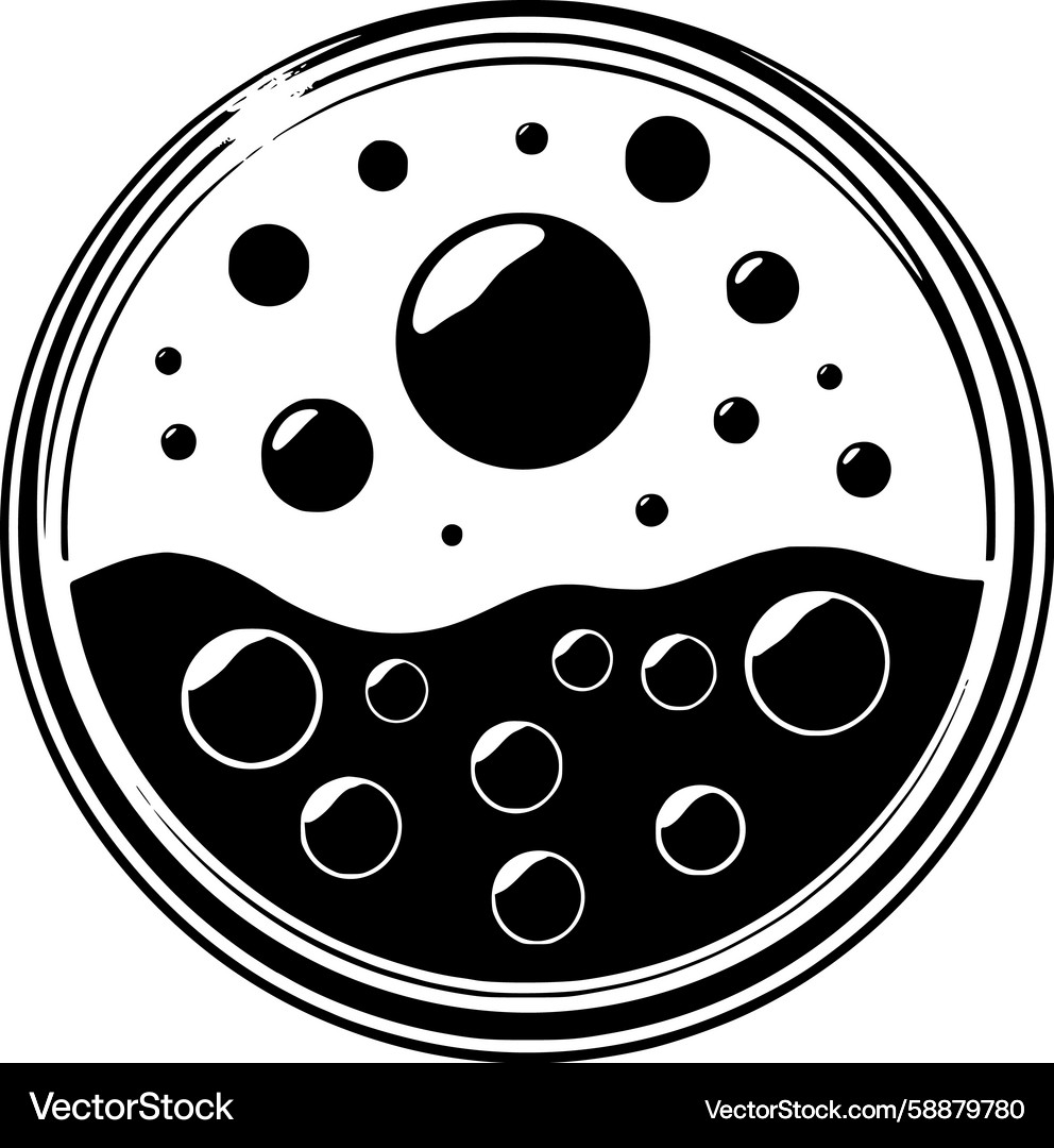 Abstract Concentric Circles with Bubbles Vector Image