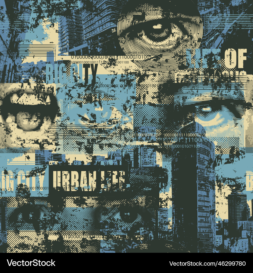 Abstract seamless pattern with newspaper Vector Image