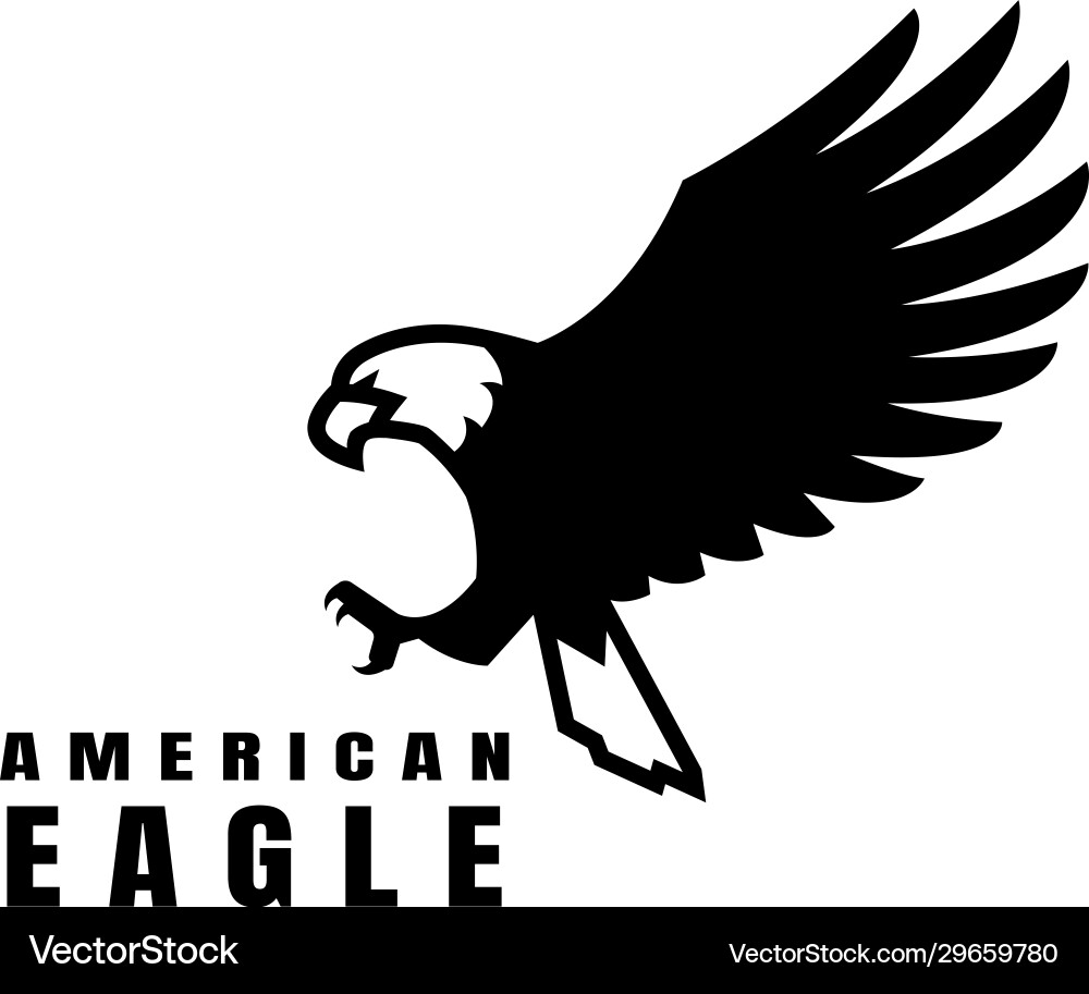 American Eagle Flying Logo Vector Image