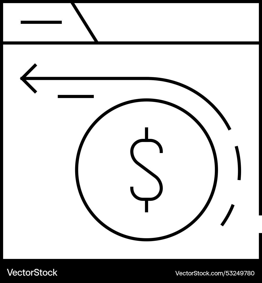 Cashback analysis web site line icon Vector Image