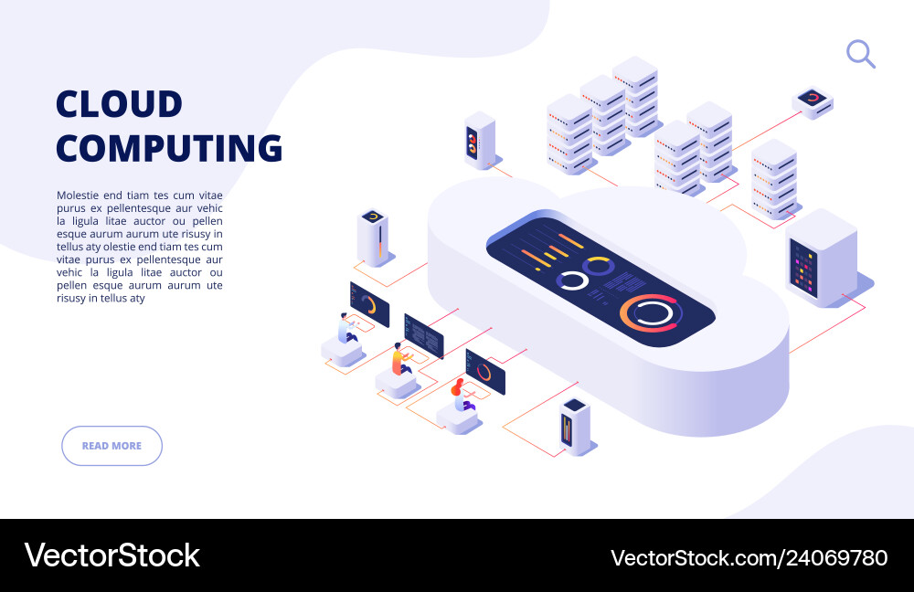 Cloud Backup & Security - Digital Workspace vector image