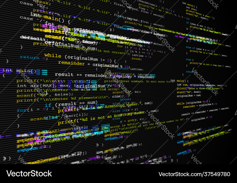 Code Glitch: Broken Screen Error vector image