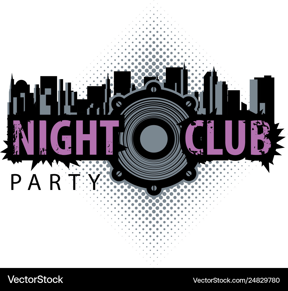 Logo for a night club with speaker vector image