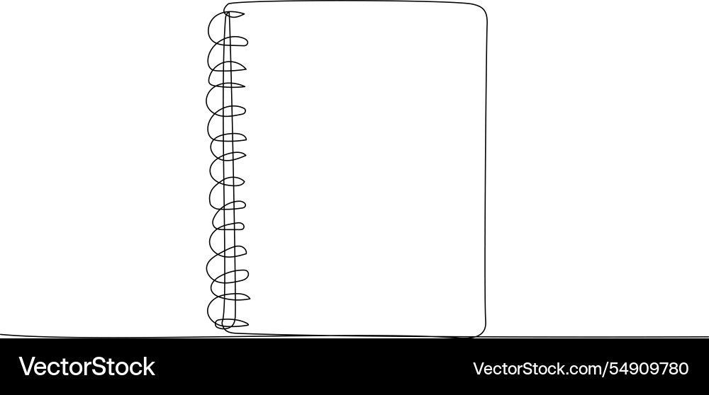 Notebook for studying notes one line art Notebook for studying notes one line art vector image