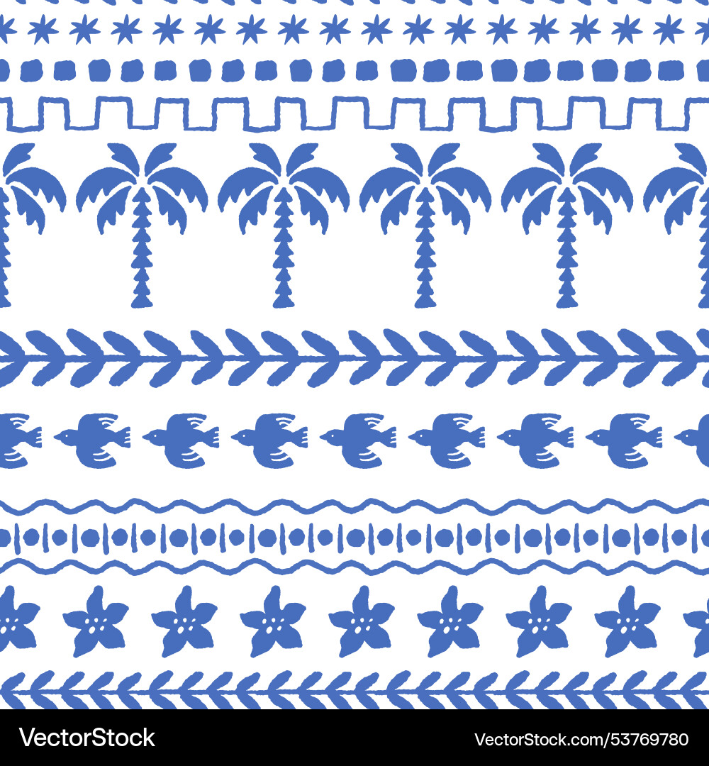 Palm trees stripe pattern vector image