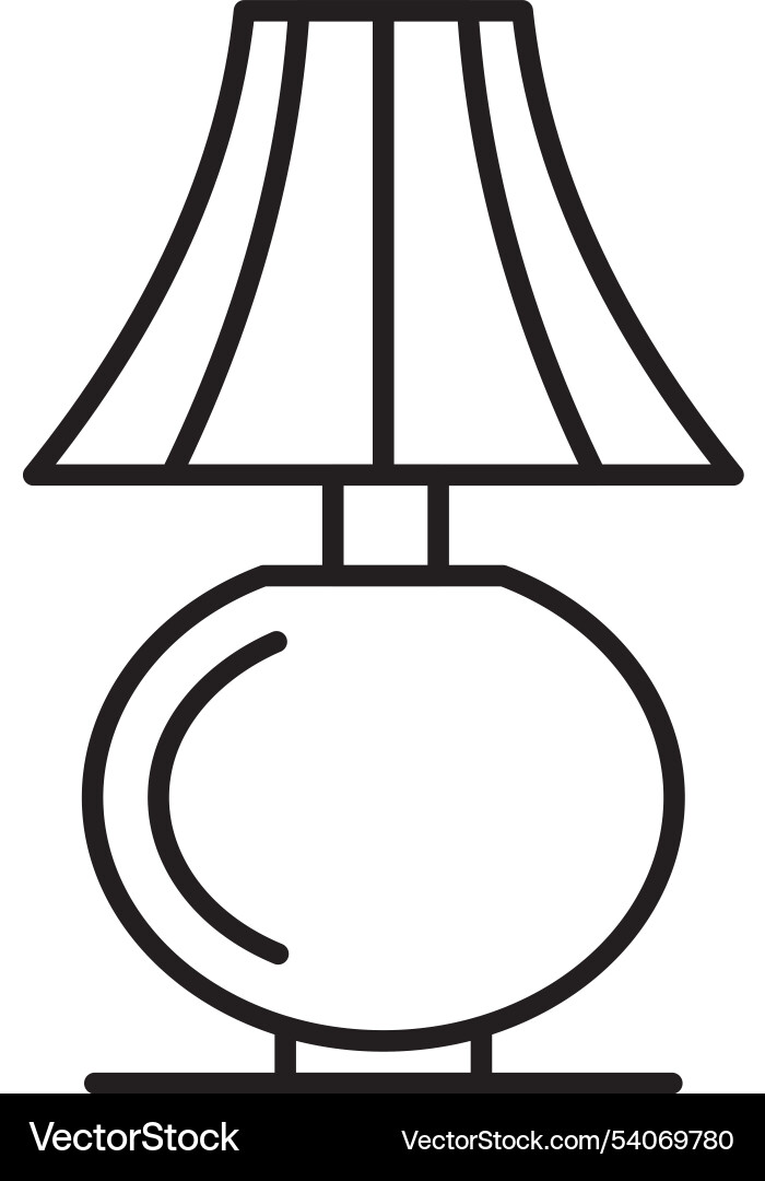 Table lamp line icon design Vector Image