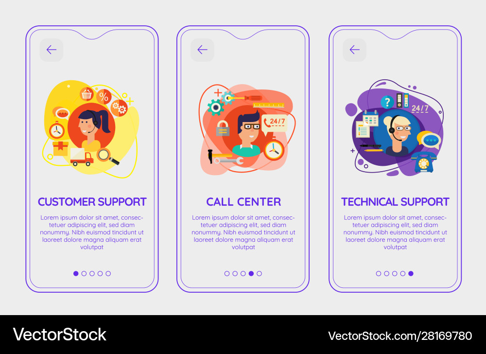 Trendy customer and technical support call Trendy customer and technical support call vector image