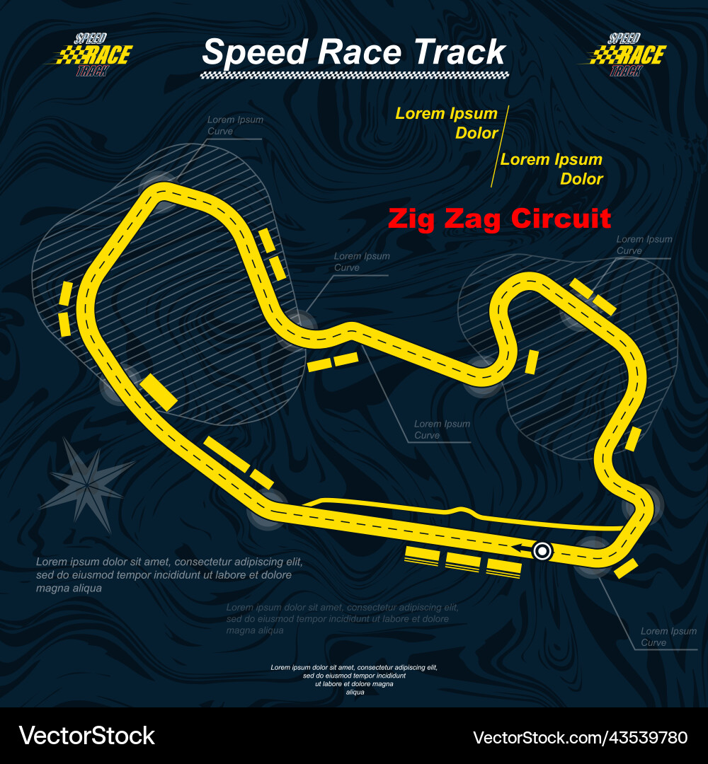 Yellow and blue race track wallpaper Royalty Free Vector