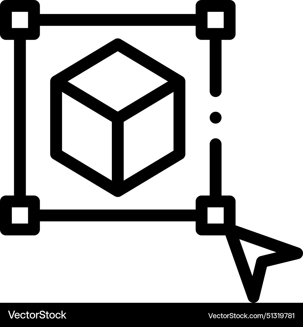 3d model icon thin linear style design isolated 3d model icon thin linear style design isolated vector image