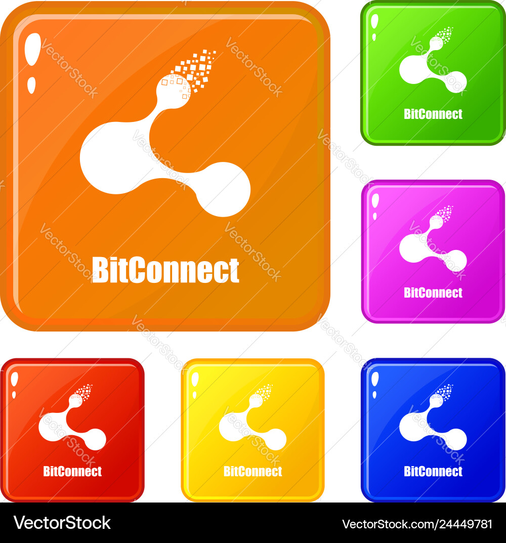 Bitconnect icons set color Bitconnect icons set color Vector Image