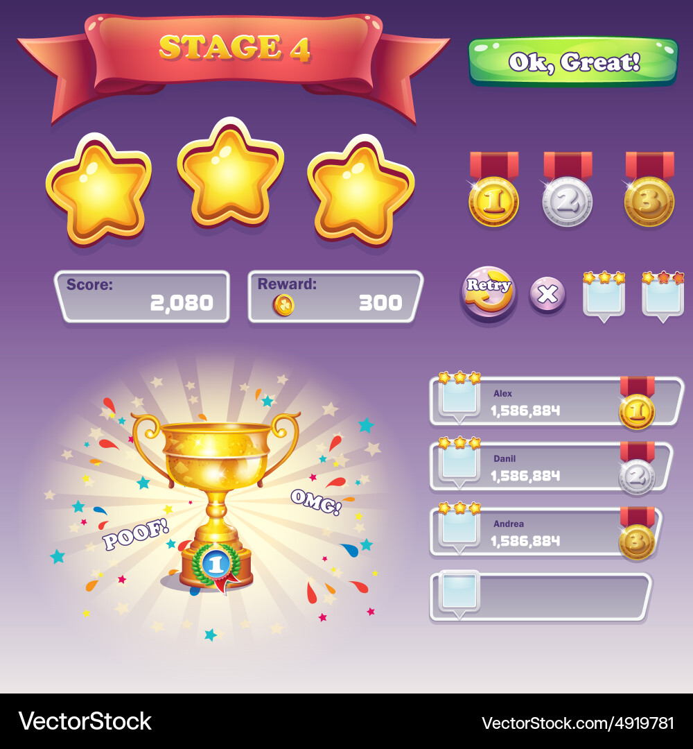 Game Interface Elements - Collection vector image