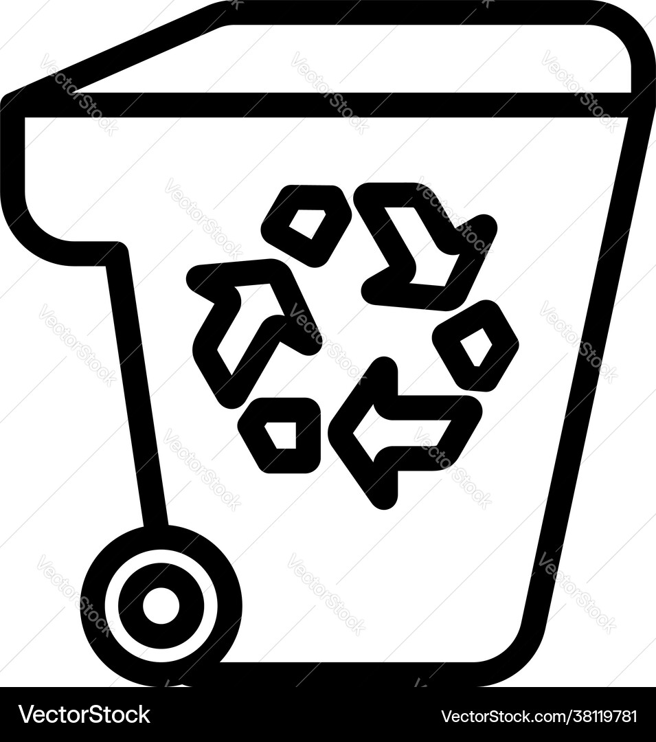 Garbage container with recycle sign icon vector image