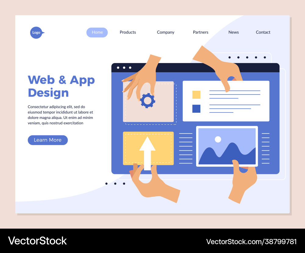 Hands App Programmierung Landing Design Studio ui Hands App Programmierung Landing Design Studio ui vektorbild