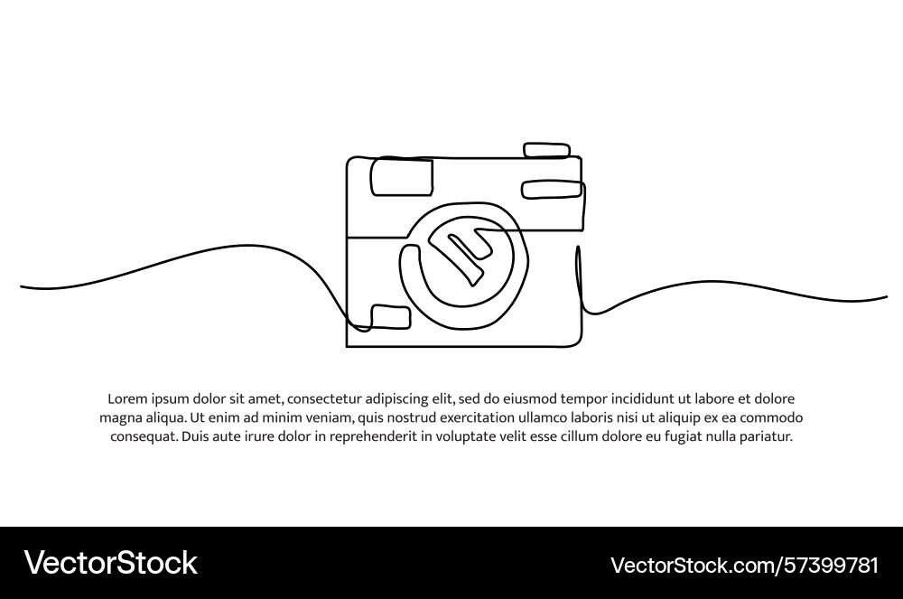 One line of camera abstract minimal continuous Vector Image