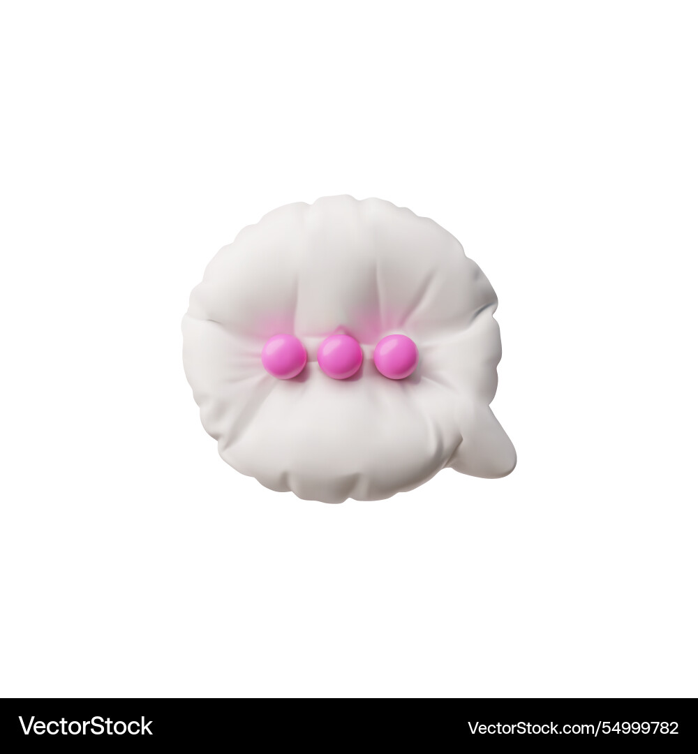 3d inflatable dialog box in round shape white 3d inflatable dialog box in round shape white Vector Image