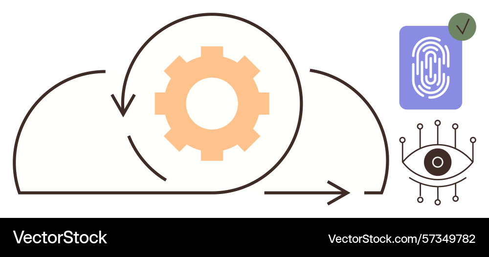 Cloud computing integration with biometrics Cloud computing integration with biometrics vector image