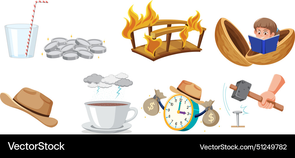 Collection of various objects and abstract ideas vector image