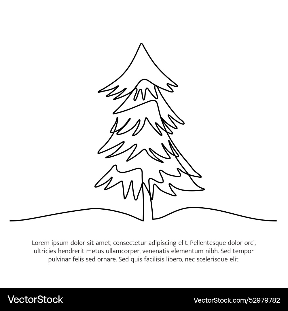 Continuous line design of snow covered trees Continuous line design of snow covered trees Vector Image