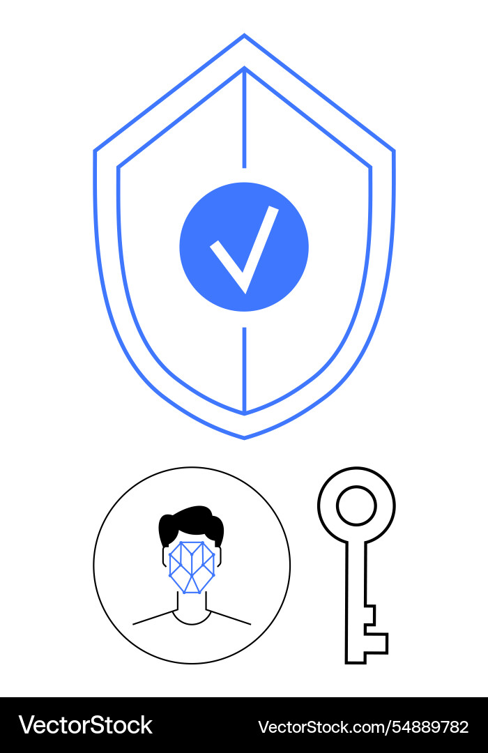 Facial recognition and security authentication Facial recognition and security authentication vector image