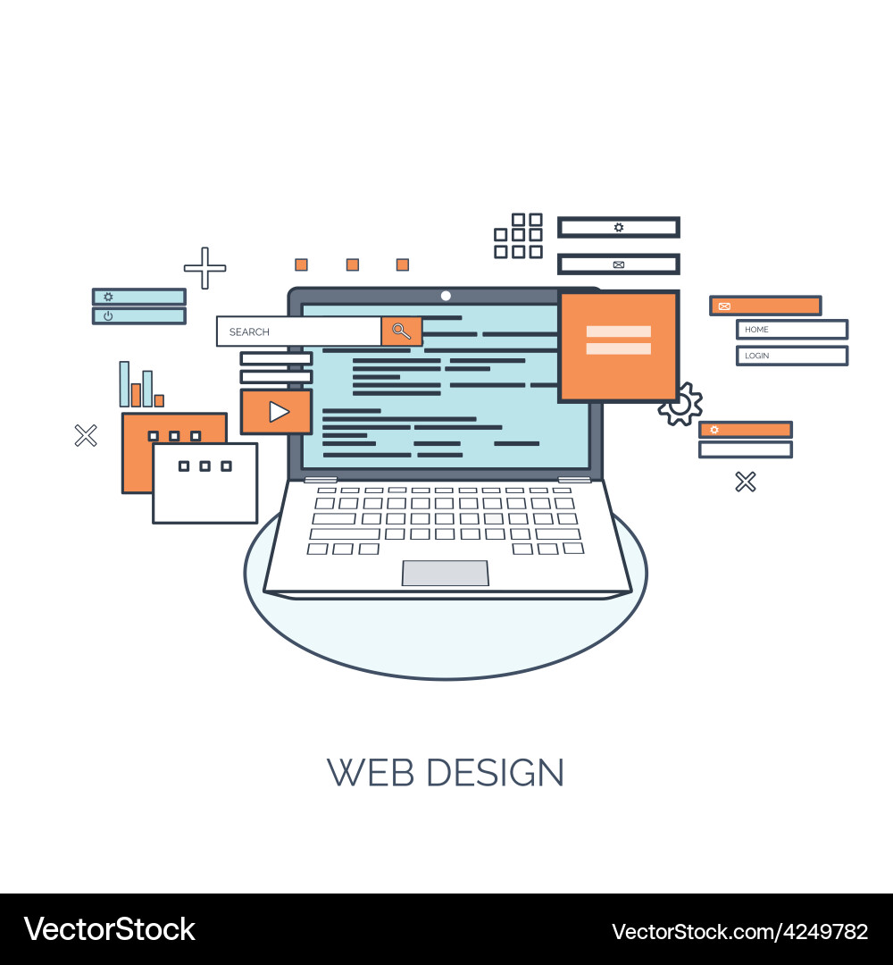Flat computing background Vector Image