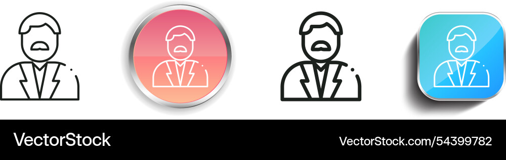 Grandfather icon thin linear regular and button Grandfather icon thin linear regular and button vector image