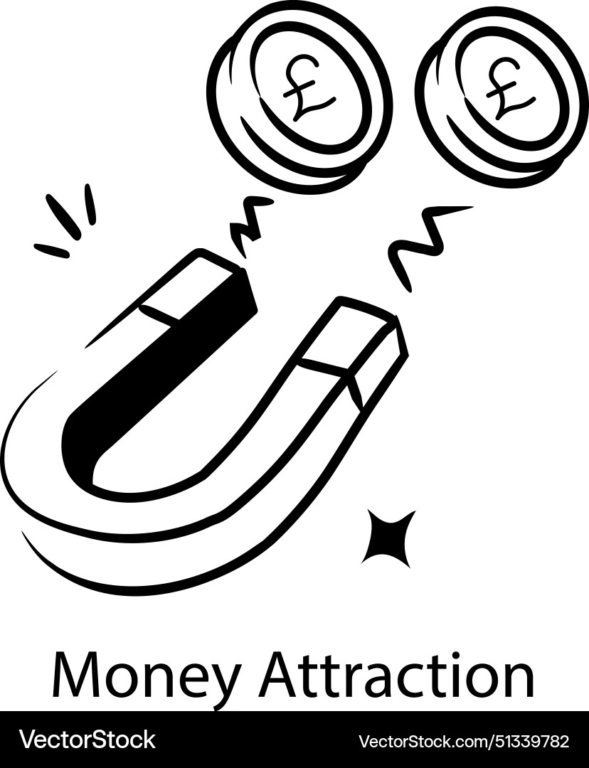 Money attraction Royalty Free Vector Image - VectorStock