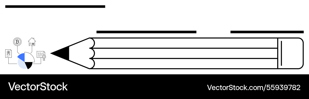 Pencil design merging with data chart Pencil design merging with data chart Vector Image