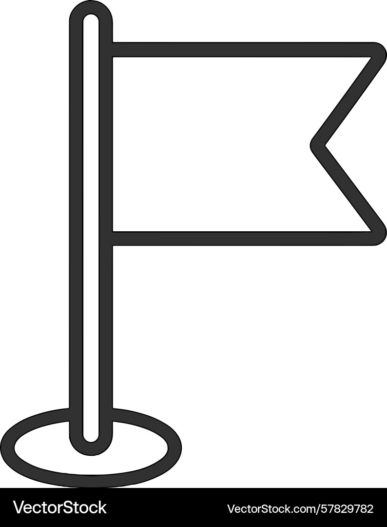 Simple flag design on a pole in minimalist style Simple flag design on a pole in minimalist style Vector Image