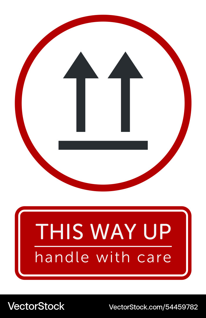 This way up correct orientation indicator This way up correct orientation indicator vector image