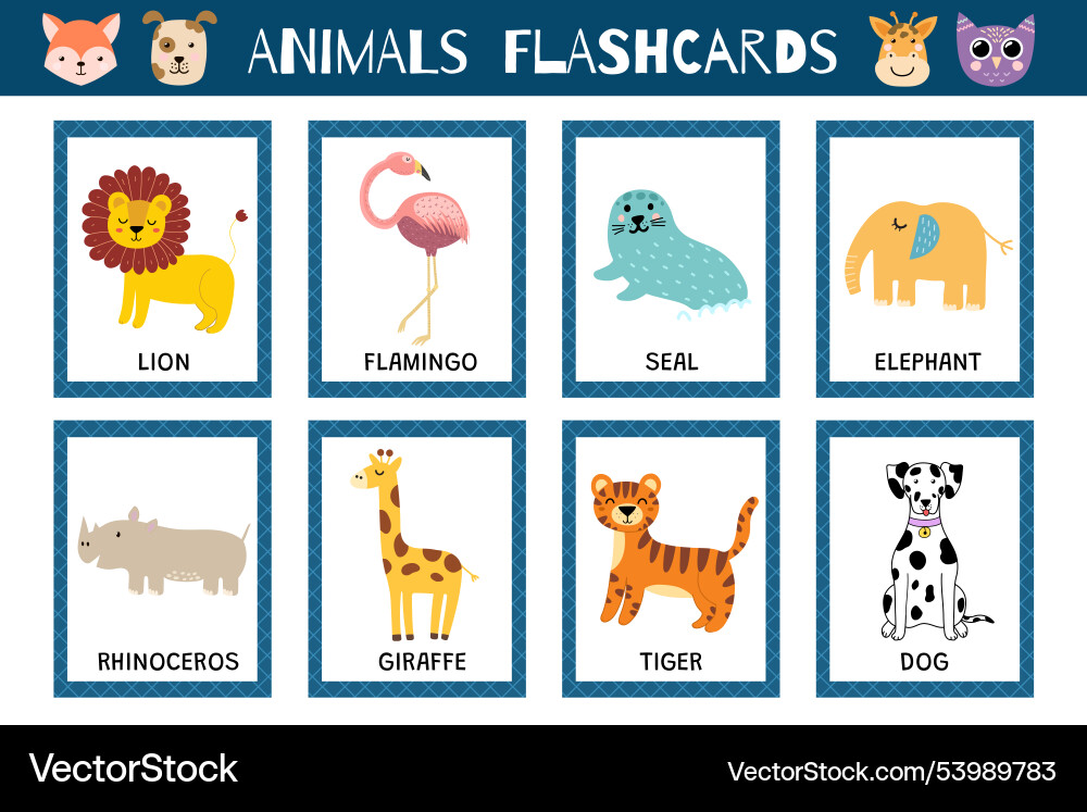 animals-flashcards-collection-for-kids-royalty-free-vector