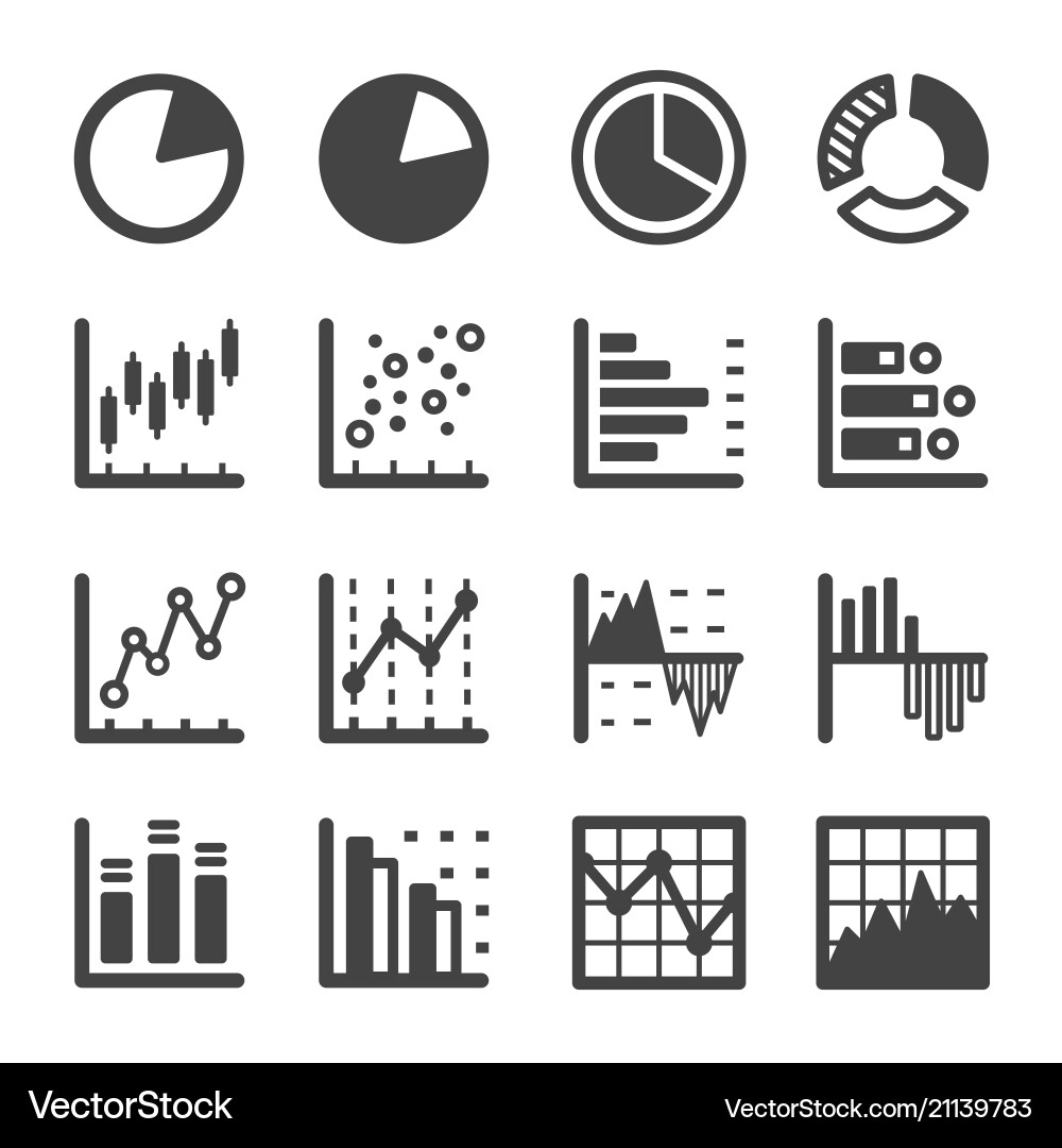Chart and Graph Icon Set vector image