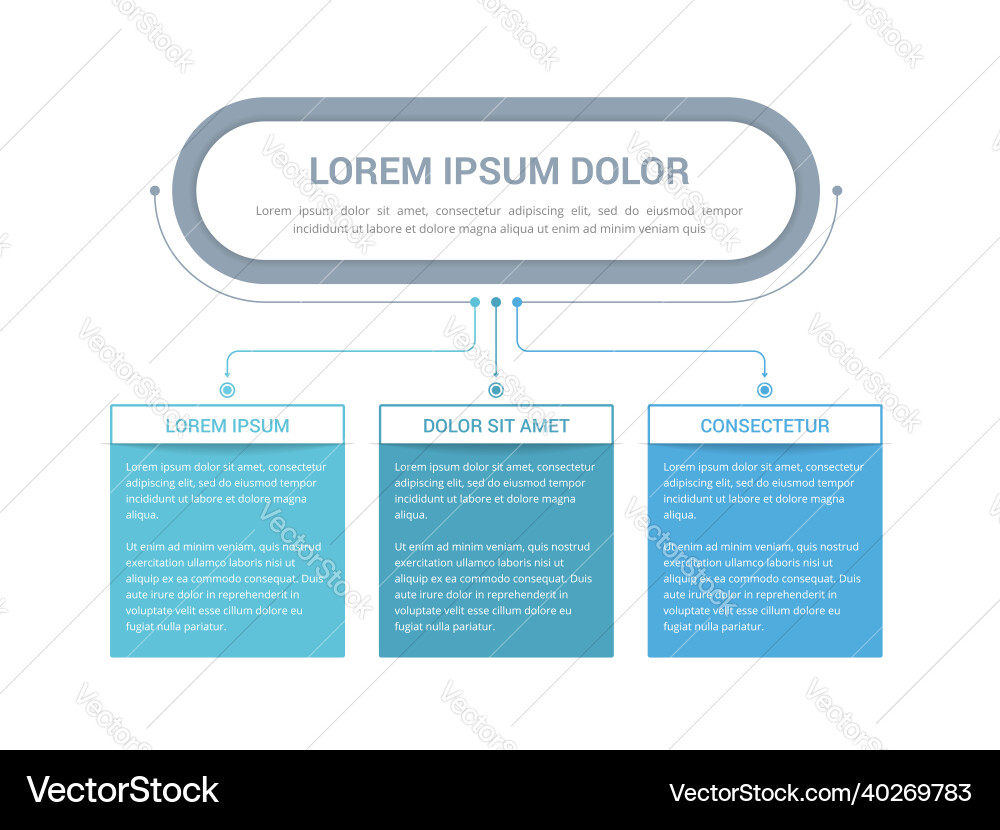 Flowchart with 3 elements Flowchart with 3 elements vector image
