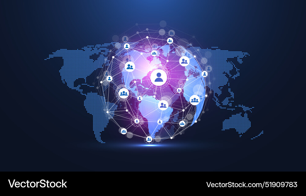 Global network connection concept big data Global network connection concept big data vector image
